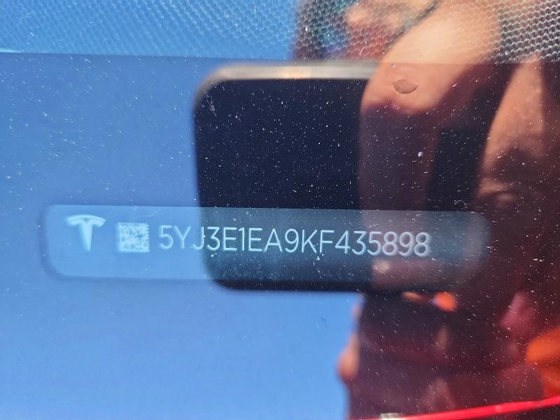 56548476 :رقم المزاد ، 5YJ3E1EA9KF435898 vin ، 2019 Tesla Model 3 مزاد بيع