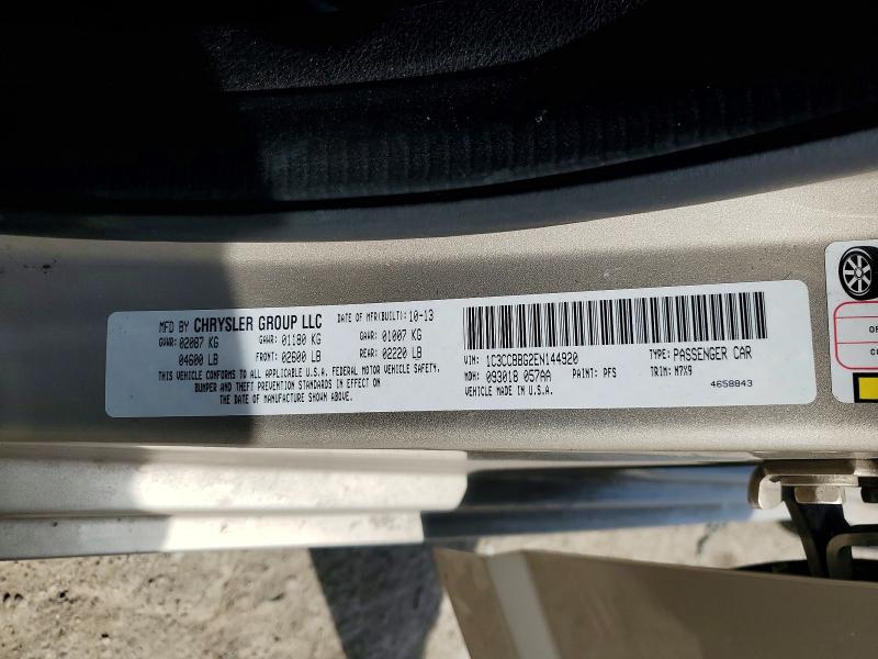 Продаж на аукціоні авто 2014 Chrysler 200, vin: 1C3CCBBG2EN144920, номер лоту: 58688446