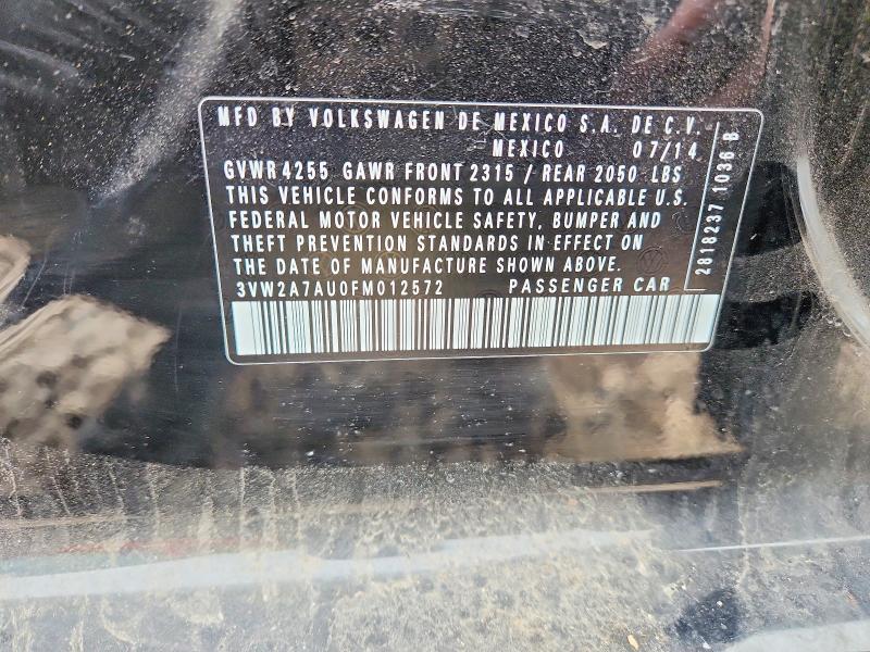 Aukcja sprzedaży 2015 Volkswagen Golf, vin: 3VW2A7AU0FM012572, numer aukcji: 59001606