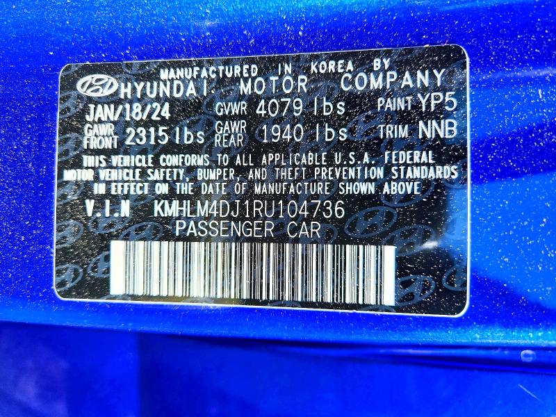 Продажа на аукционе авто 2024 Hyundai Elantra, vin: KMHLM4DJ1RU104736, номер лота: 57950406