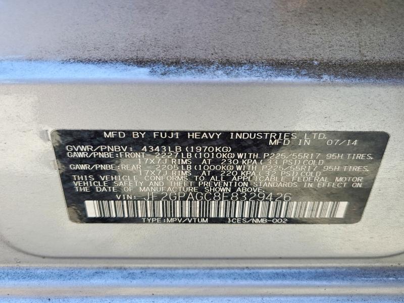 57525396 :رقم المزاد ، JF2GPAGC8E8329426 vin ، 2014 Subaru Xv Crosstrek مزاد بيع