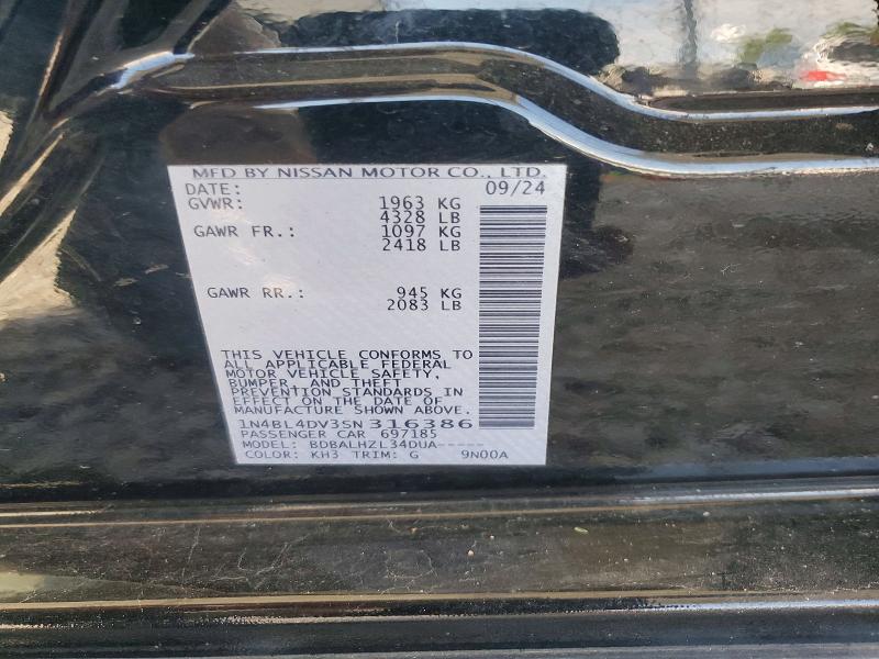 Продажа на аукционе авто 2025 Nissan Altima, vin: 1N4BL4DV3SN316386, номер лота: 56166616
