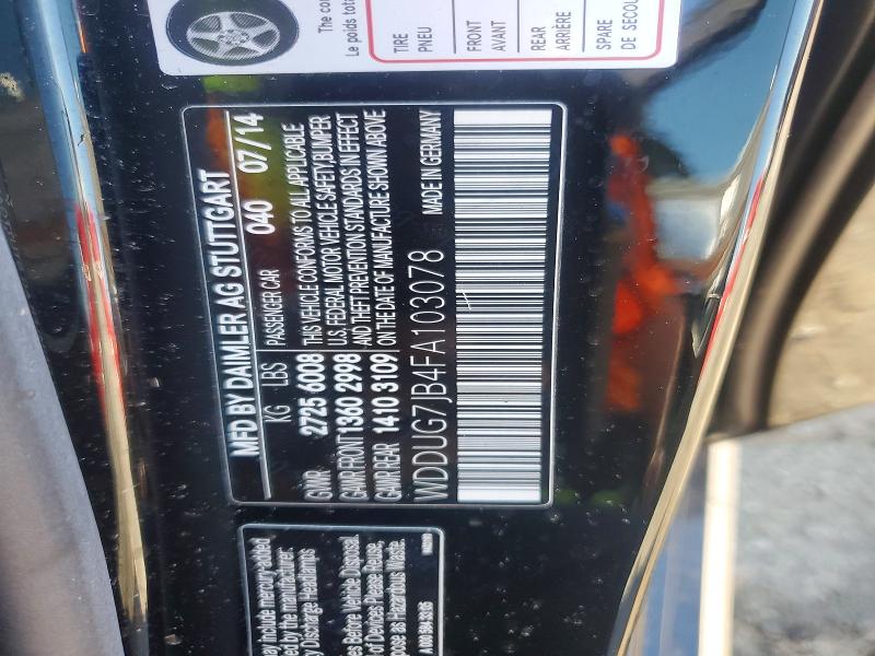 55874206 :رقم المزاد ، WDDUG7JB4FA103078 vin ، 2015 Mercedes-benz S مزاد بيع