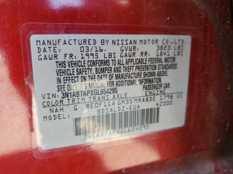 Продажа на аукционе авто 2016 Nissan Sentra, vin: 3N1AB7APXGL654295, номер лота: 55823346