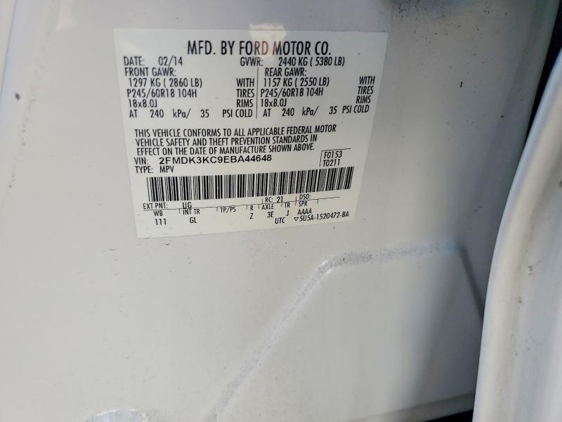 2014 Ford Edge მანქანა იყიდება აუქციონზე, vin: 2FMDK3KC9EBA44648, აუქციონის ნომერი: 59194926