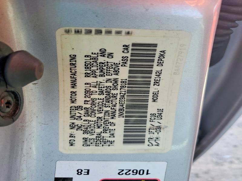 Продаж на аукціоні авто 2010 Toyota Corolla, vin: 1NXBU4EE9AZ178181, номер лоту: 58991886