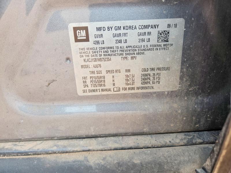 Aukcja sprzedaży 2019 Buick Encore, vin: KL4CJ1SB1KB752354, numer aukcji: 57206146