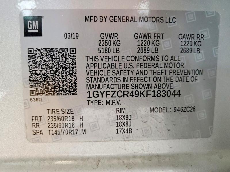 Aukcja sprzedaży 2019 Cadillac Xt4, vin: 1GYFZCR49KF183044, numer aukcji: 58760676