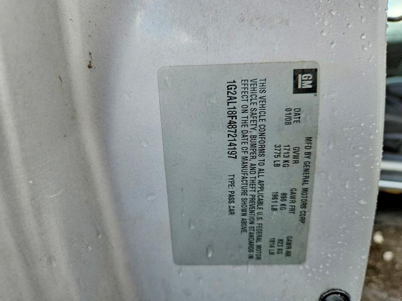 Aukcja sprzedaży 2008 Pontiac G5, vin: 1G2AL18F487214197, numer aukcji: 58236336