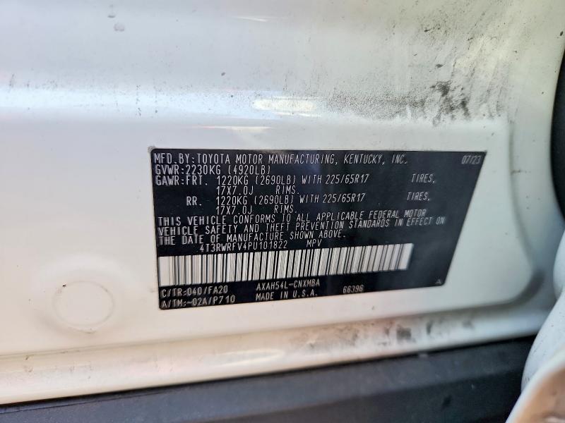2023 Toyota Rav4 Hybrid მანქანა იყიდება აუქციონზე, vin: 4T3RWRFV4PU101822, აუქციონის ნომერი: 56842976