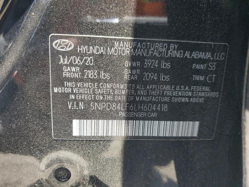 Продажа на аукционе авто 2020 Hyundai Elantra, vin: 5NPD84LF6LH604418, номер лота: 56368116