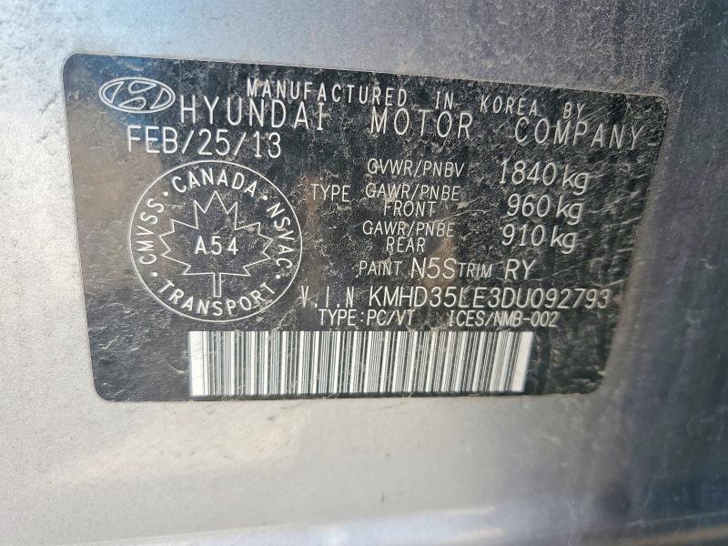 Продажа на аукционе авто 2013 Hyundai Elantra Gt, vin: KMHD35LE3DU092793, номер лота: 58667706