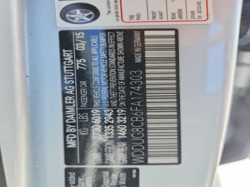 2015 Mercedes-benz S მანქანა იყიდება აუქციონზე, vin: WDDUG8CB6FA174303, აუქციონის ნომერი: 85635645