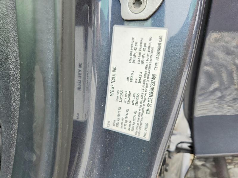 Продаж на аукціоні авто 2019 Tesla Model 3, vin: 5YJ3E1EB9KF237458, номер лоту: 56285566