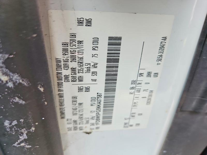 Aukcja sprzedaży 2022 Ford Transit, vin: 1FDBW5PG5NKA07587, numer aukcji: 56393736