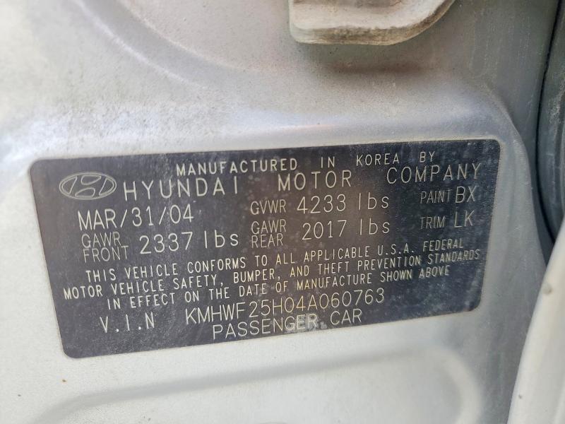 57112996 :رقم المزاد ، KMHWF25H04A060763 vin ، 2004 Hyundai Sonata مزاد بيع