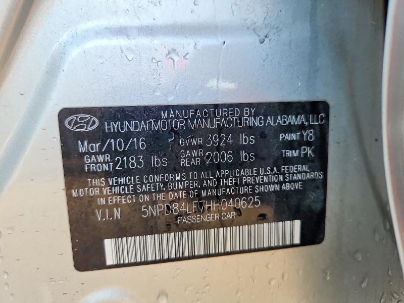 Продажа на аукционе авто 2017 Hyundai Elantra, vin: 5NPD84LF7HH040625, номер лота: 55121676
