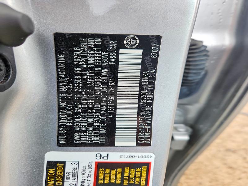 Продаж на аукціоні авто 2017 Toyota Camry, vin: 4T1BF1FK6HU761671, номер лоту: 58638266