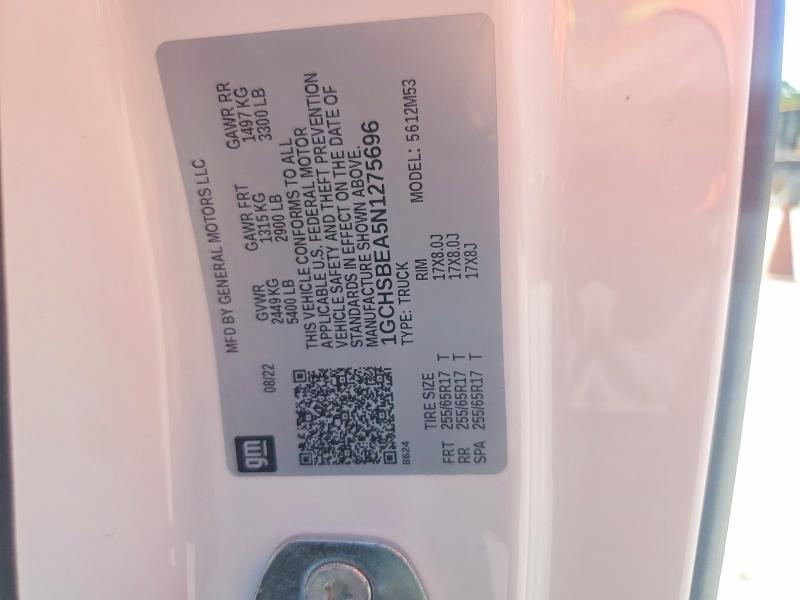 Aukcja sprzedaży 2022 Chevrolet Colorado, vin: 1GCHSBEA5N1275696, numer aukcji: 57355516