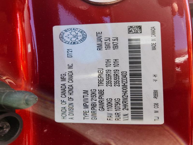 57886226 :رقم المزاد ، 2HKRW2H4XMH233403 vin ، 2021 Honda Cr-v مزاد بيع