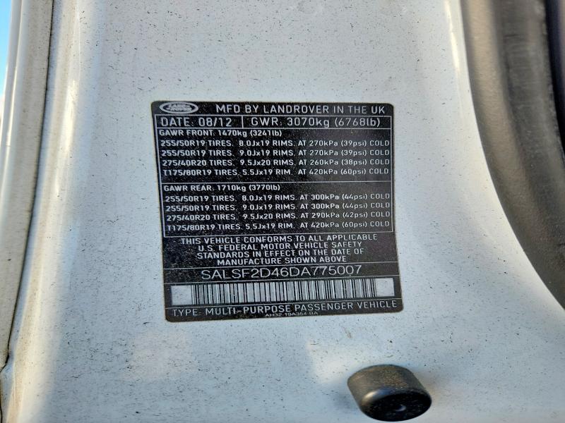 Продаж на аукціоні авто 2013 Land Rover Range Rover Sport, vin: SALSF2D46DA775007, номер лоту: 55980526