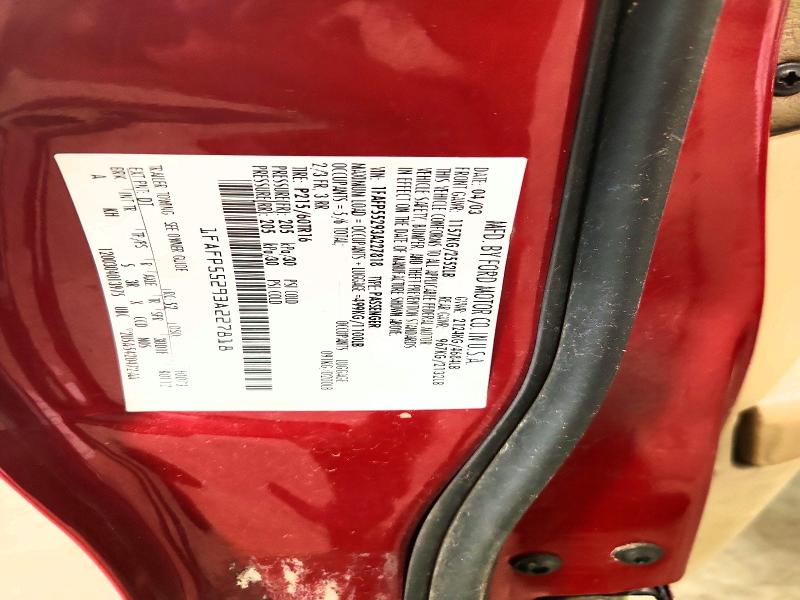 2003 Ford Taurus მანქანა იყიდება აუქციონზე, vin: 1FAFP55293A227818, აუქციონის ნომერი: 58978216