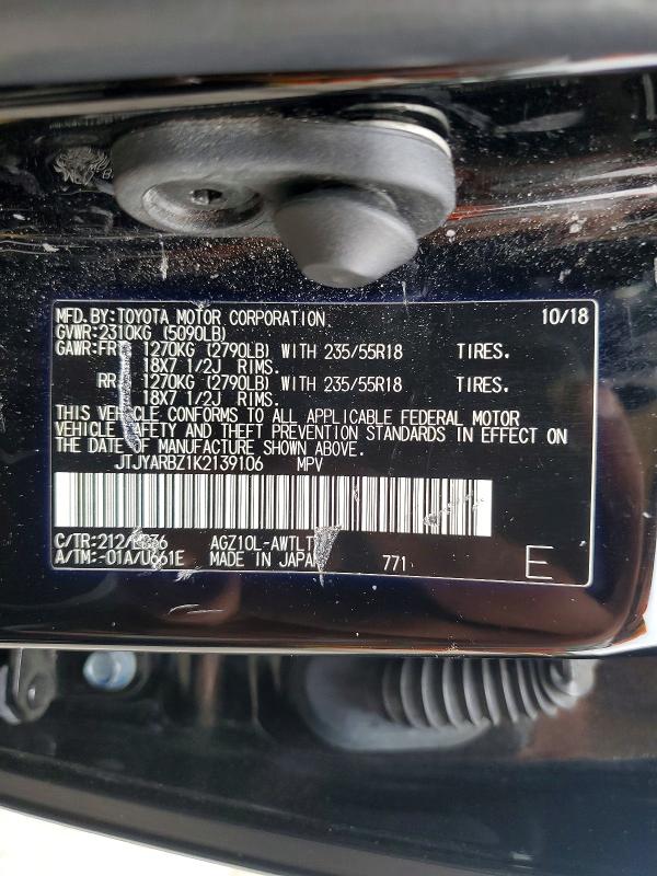 Aukcja sprzedaży 2019 Lexus Nx 300, vin: JTJYARBZ1K2139106, numer aukcji: 58952916
