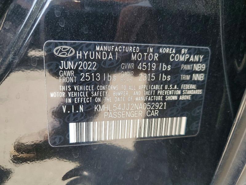Aukcja sprzedaży 2022 Hyundai Sonata Hybrid, vin: KMHL54JJ2NA052921, numer aukcji: 55813416