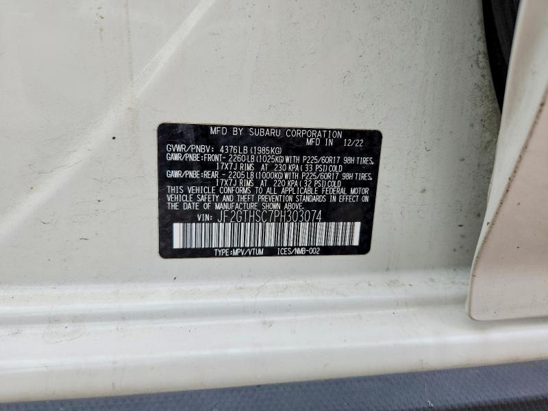 Продаж на аукціоні авто 2023 Subaru Crosstrek, vin: JF2GTHSC7PH303074, номер лоту: 59217816