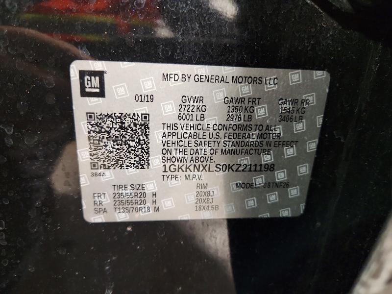 Продаж на аукціоні авто 2019 Gmc Acadia, vin: 1GKKNXLS0KZ211198, номер лоту: 56550356