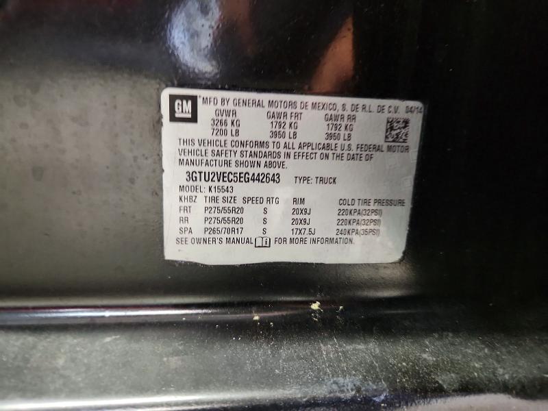Продаж на аукціоні авто 2014 Gmc Sierra, vin: 3GTU2VEC5EG442643, номер лоту: 55966326