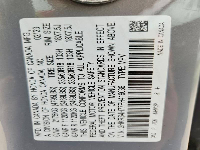 Aukcja sprzedaży 2023 Honda Cr-v, vin: 2HKRS4H77PH416036, numer aukcji: 55497816