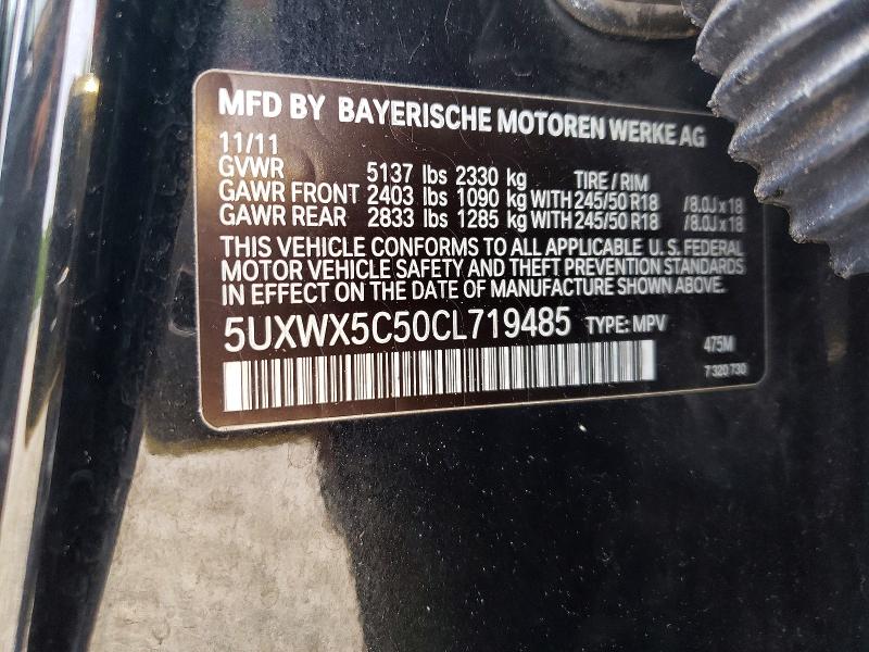 55727966 :رقم المزاد ، 5UXWX5C50CL719485 vin ، 2012 Bmw X3 مزاد بيع