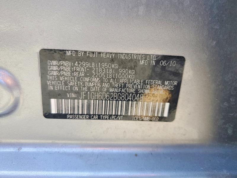 Продаж на аукціоні авто 2011 Subaru Impreza, vin: JF1GH6D62BG804048, номер лоту: 58950636
