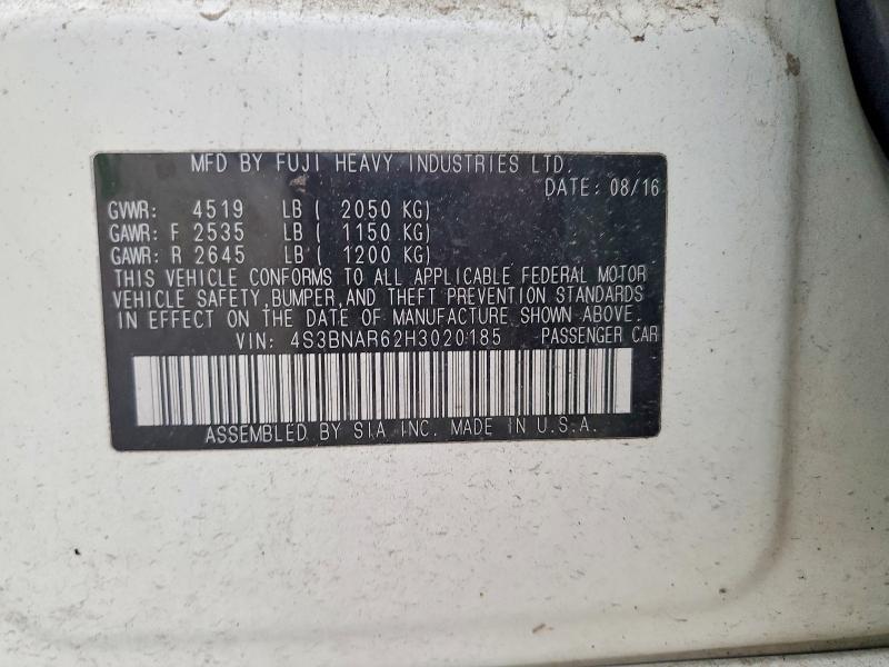 Продажа на аукционе авто 2017 Subaru Legacy, vin: 4S3BNAR62H3020185, номер лота: 57542386