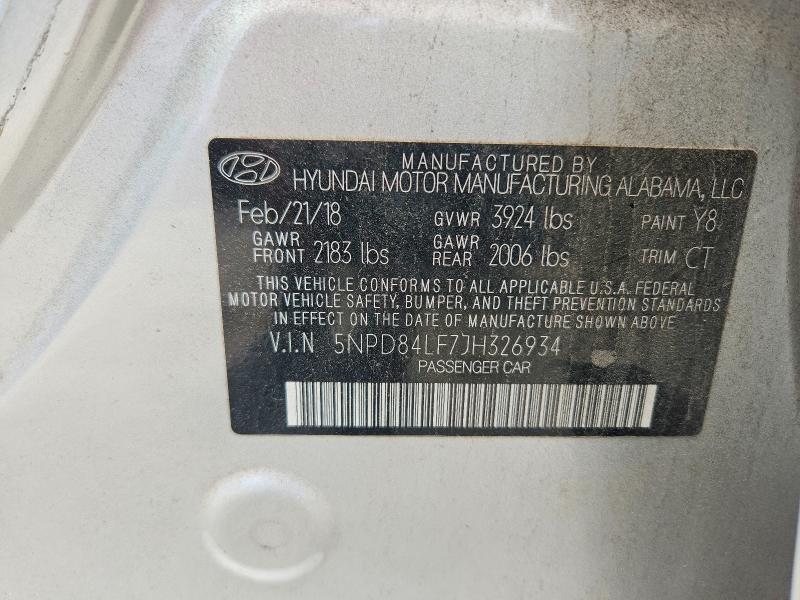 Aukcja sprzedaży 2018 Hyundai Elantra, vin: 5NPD84LF7JH326934, numer aukcji: 57541196