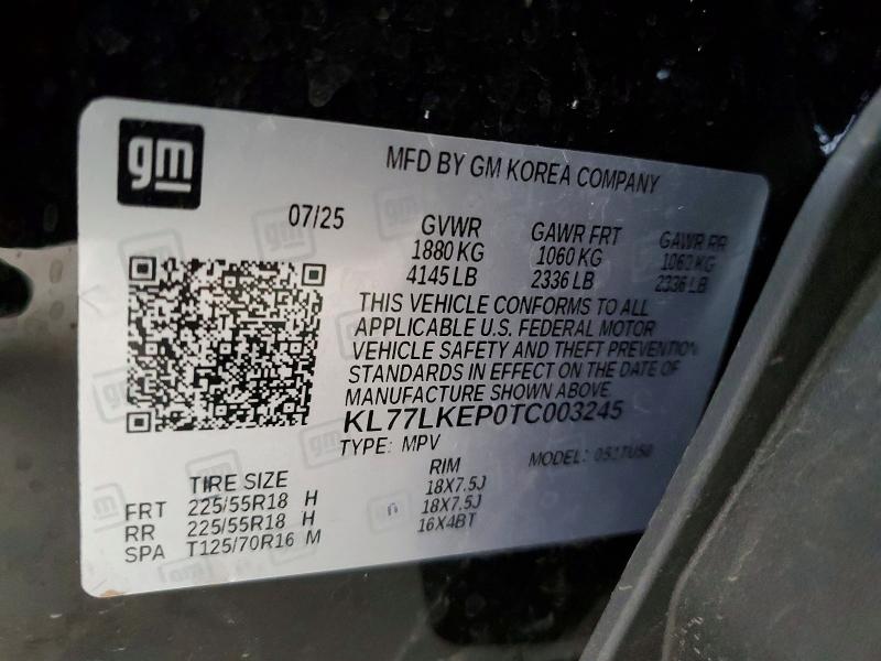 Продажа на аукционе авто 2026 Chevrolet Trax, vin: KL77LKEP0TC003245, номер лота: 58464796
