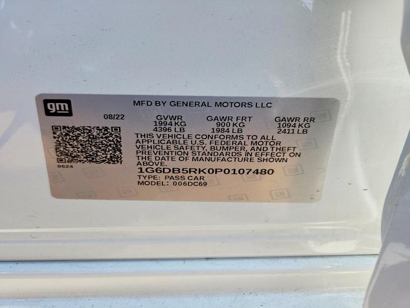 2023 Cadillac Ct4 მანქანა იყიდება აუქციონზე, vin: 1G6DB5RK0P0107480, აუქციონის ნომერი: 57972096