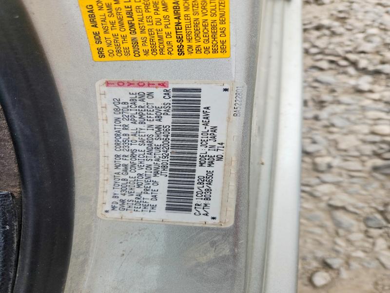 57213616 :رقم المزاد ، JTHBD192420064065 vin ، 2002 Lexus Is مزاد بيع