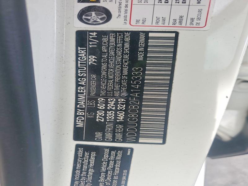 55377906 :رقم المزاد ، WDDUG8CB2FA145333 vin ، 2015 Mercedes-benz S مزاد بيع