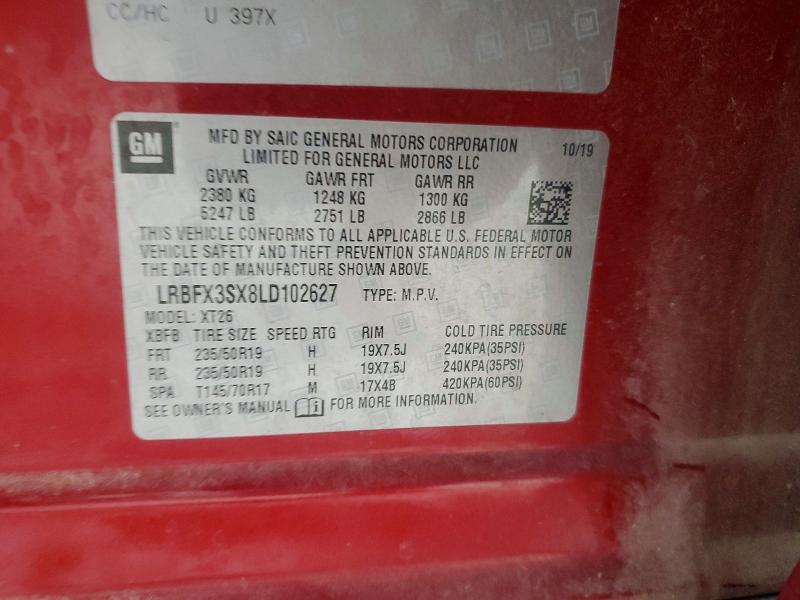 Aukcja sprzedaży 2020 Buick Envision, vin: LRBFX3SX8LD102627, numer aukcji: 56683546