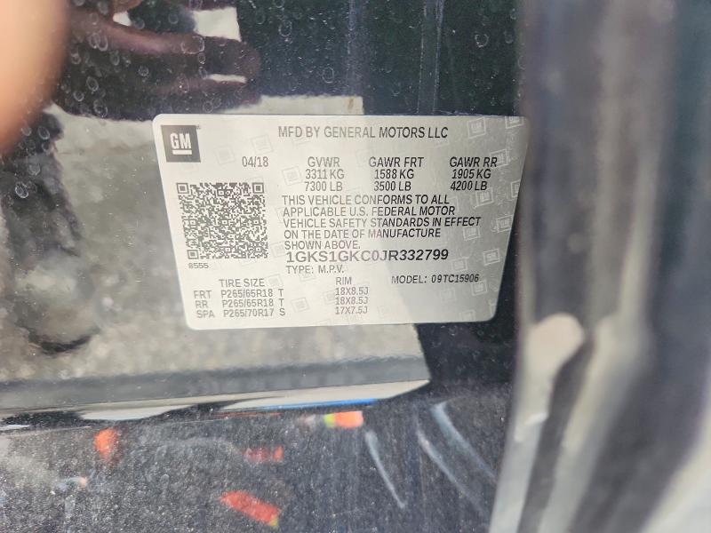 Продажа на аукционе авто 2018 Gmc Yukon Xl, vin: 1GKS1GKC0JR332799, номер лота: 56940906