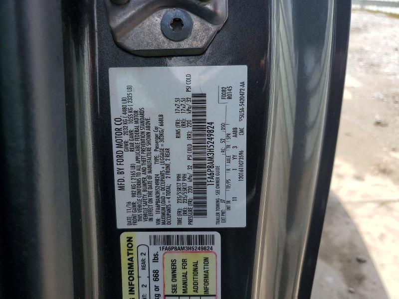 56825476 :رقم المزاد ، 1FA6P8AM3H5249824 vin ، 2017 Ford Mustang مزاد بيع