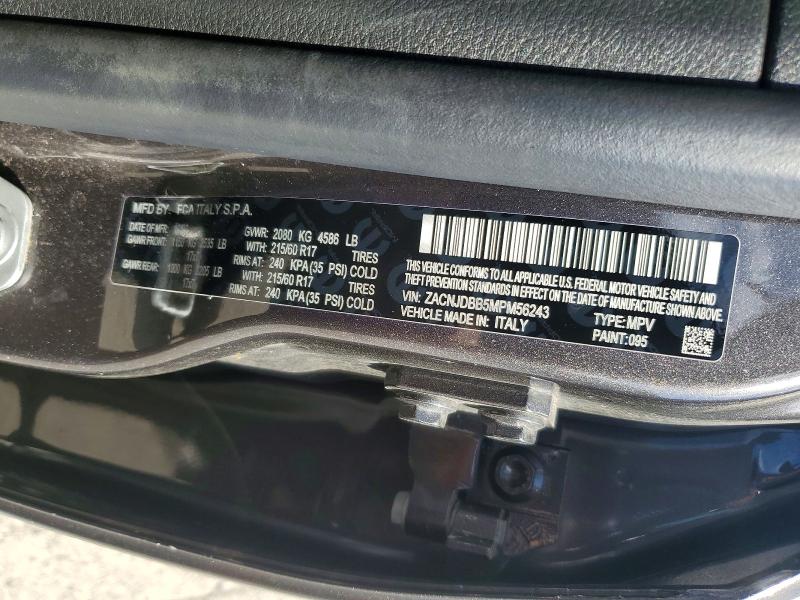 Продаж на аукціоні авто 2021 Jeep Renegade, vin: ZACNJDBB5MPM56243, номер лоту: 57926886