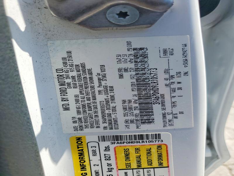 Продаж на аукціоні авто 2020 Ford Fusion, vin: 3FA6P0HD9LR105773, номер лоту: 57883566