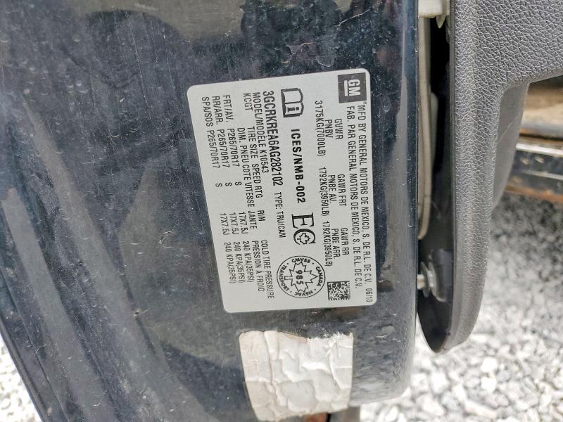 2010 Chevrolet Silverado მანქანა იყიდება აუქციონზე, vin: 3GCRKREA6AG282102, აუქციონის ნომერი: 58916066
