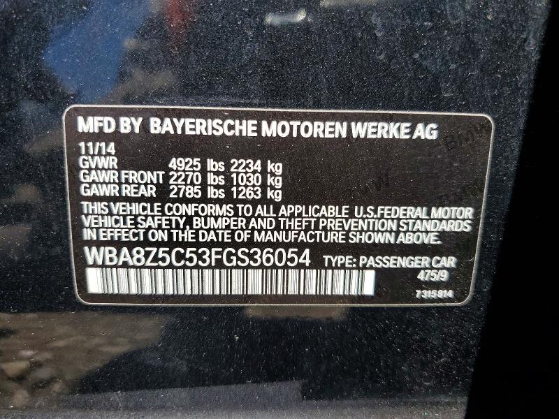 Продаж на аукціоні авто 2015 Bmw 328, vin: WBA8Z5C53FGS36054, номер лоту: 57731706