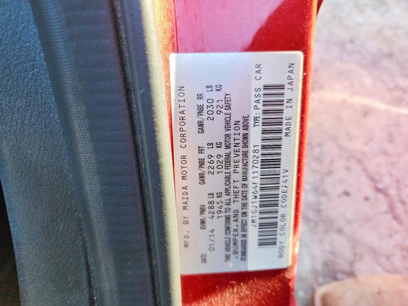 55349186 :رقم المزاد ، JM1GJ1W64F1170281 vin ، 2015 Mazda 6 مزاد بيع