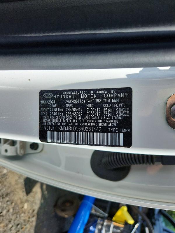 Aukcja sprzedaży 2024 Hyundai Tucson, vin: KM8JBCD16RU231442, numer aukcji: 58315676
