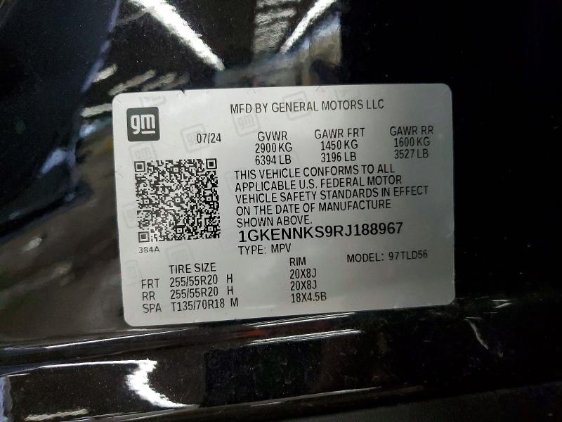 Aukcja sprzedaży 2024 Gmc Acadia, vin: 1GKENNKS9RJ188967, numer aukcji: 57252076